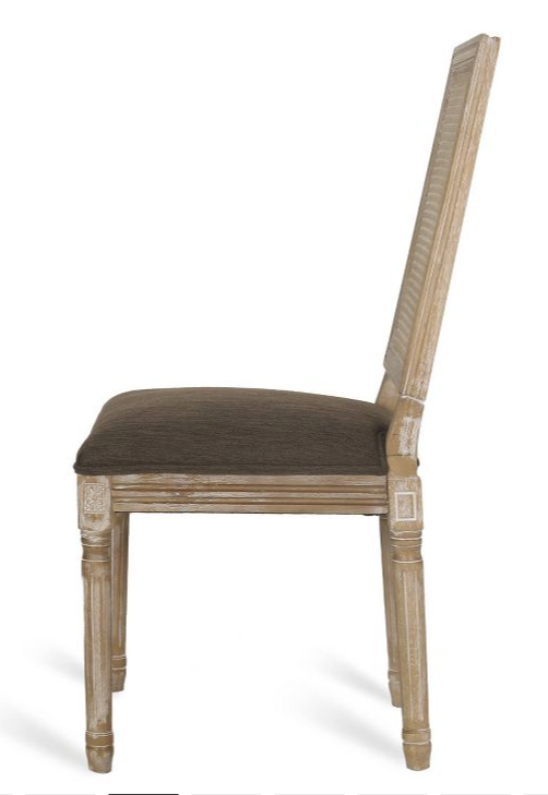 Regina French Country Wood and Cane Upholstered Dining Chairs (Set of 2)