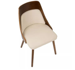 Anabelle Mid Century Modern Dining Chair, Cream