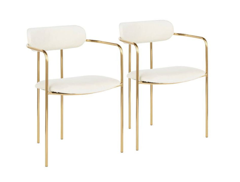 Demi Contemporary Chair, Cream - Set of 2