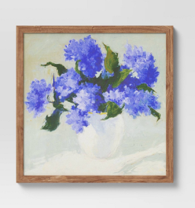 20" x 20" Blue Florals Framed Canvas