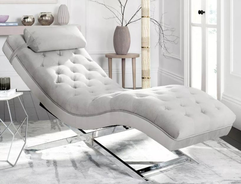 Monroe Chaise with Round Pillow - Gray