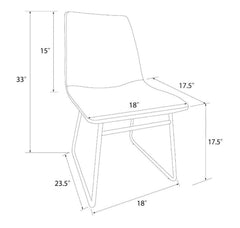 Bowden Faux Leather and Metal Dining Chair- Dark Grey