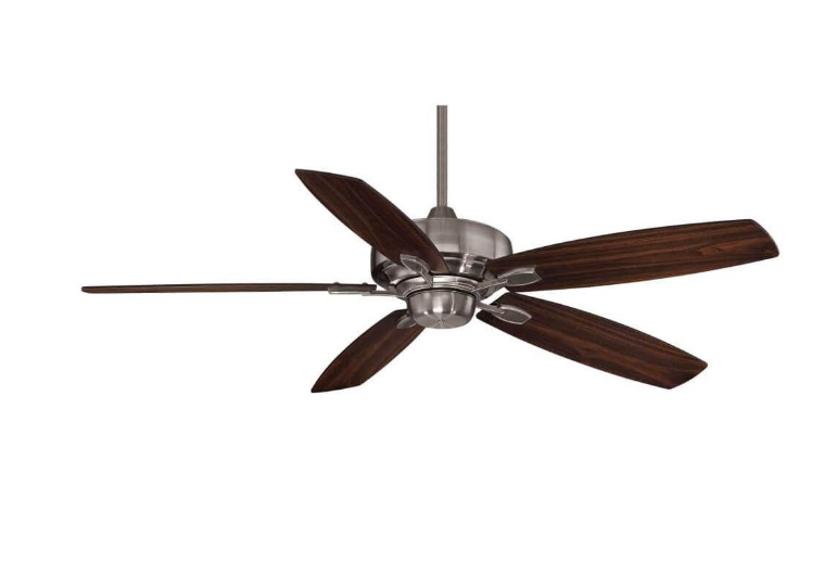 Wind Star 52" Ceiling Fan- Brushed Pewter with Walnut/Chestnut Blades